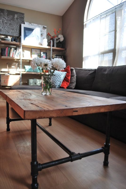 Wood Top Coffee Table Metal Legs - Foter