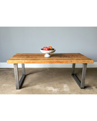 Reclaimed Wood Coffee Table / Industrial UShaped Metal Legs