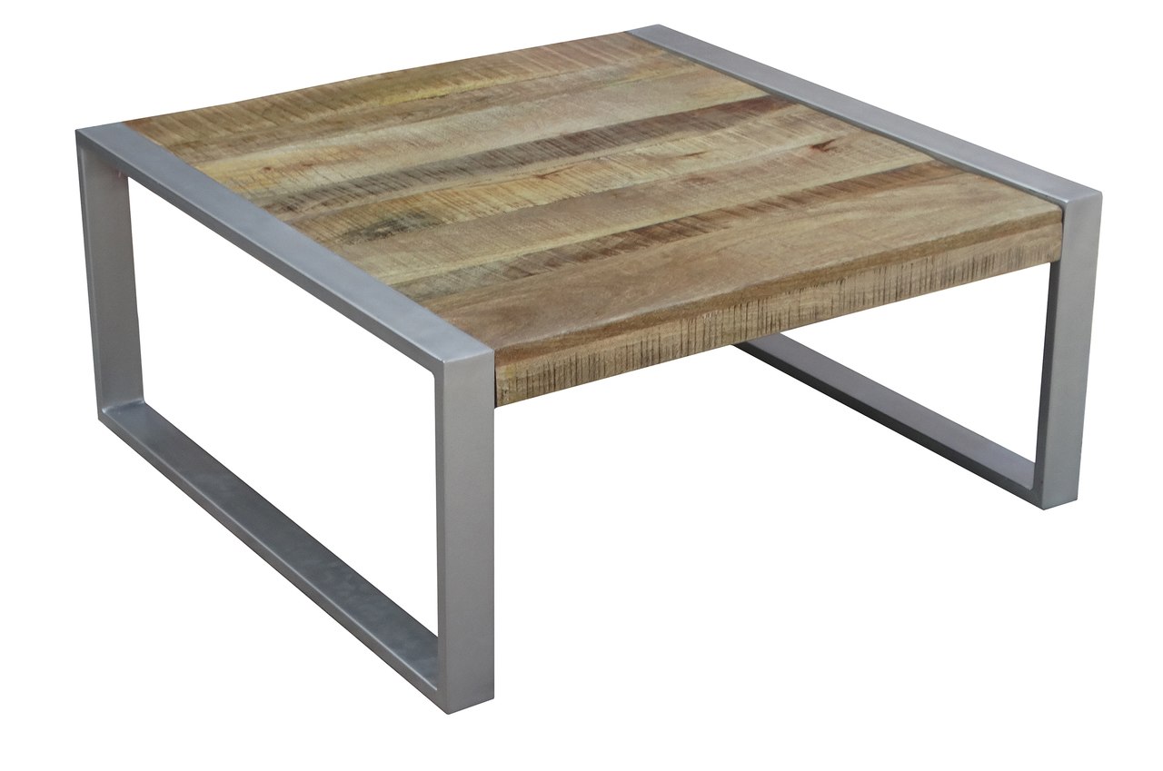 Timbergirl Reclaimed Wood Coffee Table with Silver legs