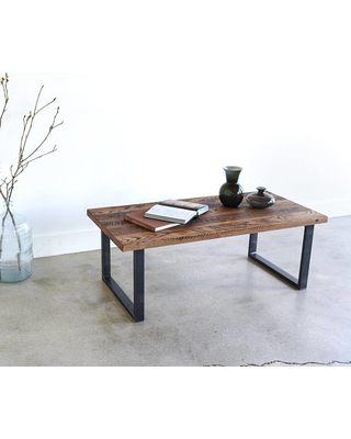 Reclaimed Wood Coffee Table / Industrial UShaped Metal Legs