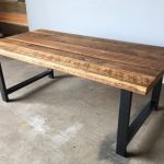 Reclaimed Oak Wood Coffee Table Metal Legs by wwmake on Etsy