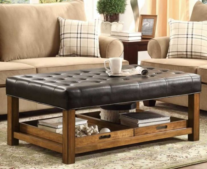 rectangle leather ottoman coffee table - Duskrodentry.com - Home Tables