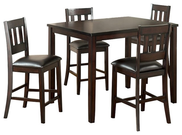 Greco Rectangle Pub Table,Greco Bar Back Pub Chair SET - 40x40x36 - Modern  - Outdoor Pub And Bistro Sets - by Vilo Home