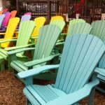 A rainbow of recycled plastic Adirondack chairs from The Cottage