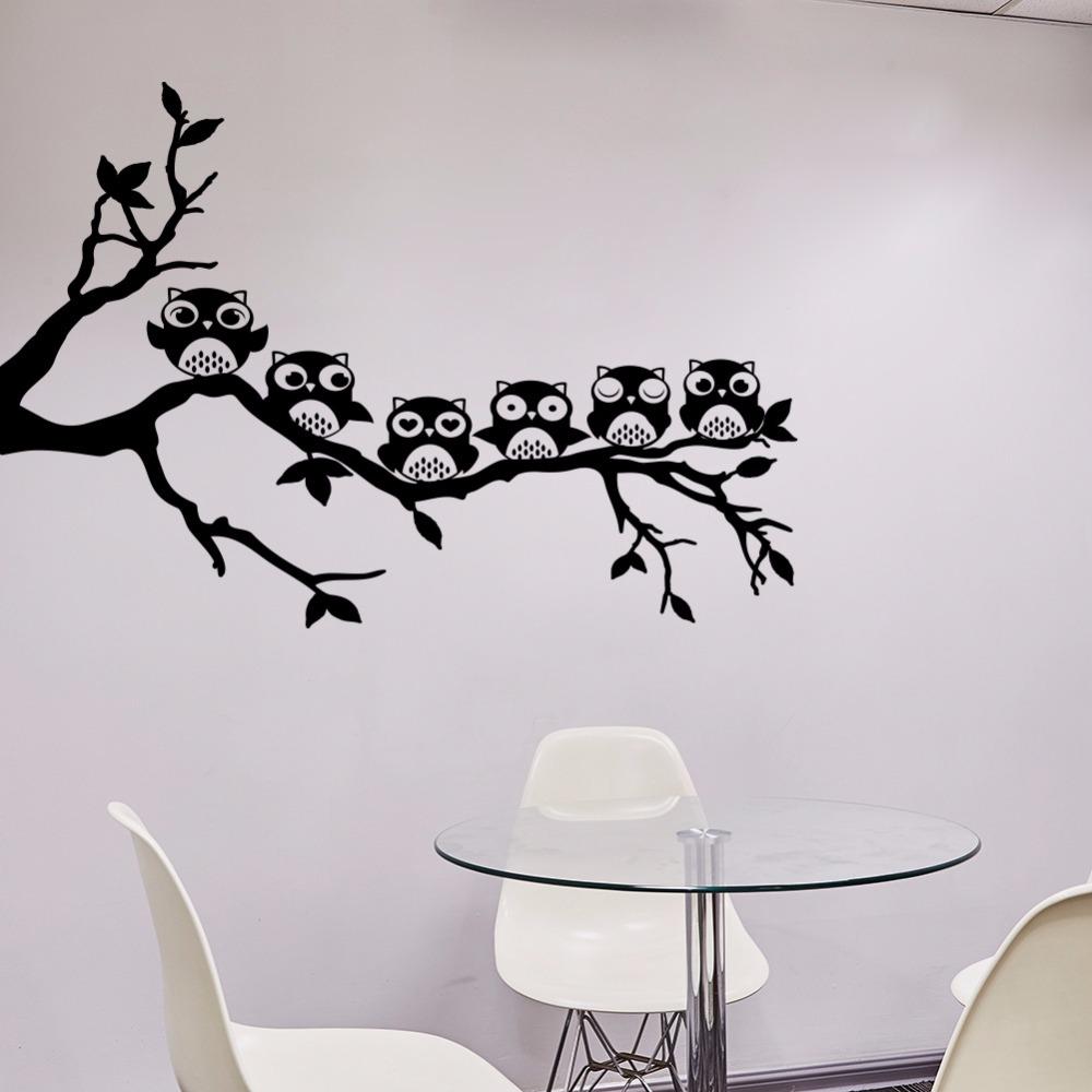 2018 New Design Owl Tree Wall Sticker Removable Vinyl Wall Decal Animal Art  Mural For Kids Rooms Bedroom Home Decor Butterfly Wall Decals Butterfly Wall