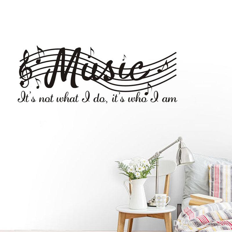 Staff Music Note Vinyl Wall Decal Quote Diy Art Mural Removable Wall  Stickers Home Decor Classroom Piano Room Retro Wall Stickers Reusable Wall  Decals From