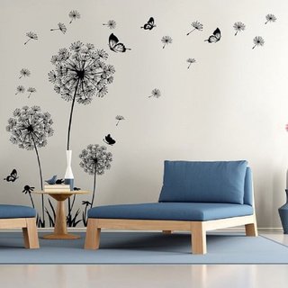 Dandelion Wall Decal - Wall Stickers Dandelion Art Decor- Vinyl Large Peel  and Stick Mural