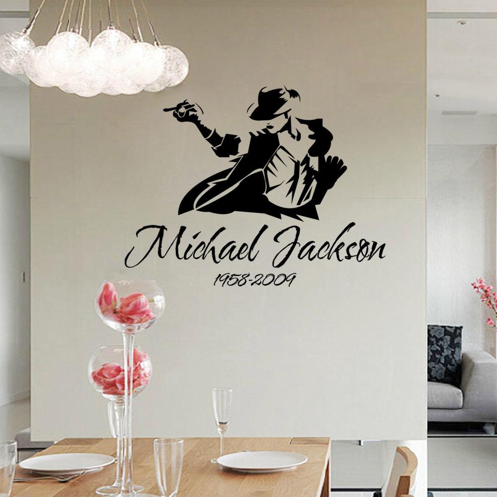 Portrait Vinyl Wall Stickers Michael Jackson Removable Wall Decals Home  Decoration