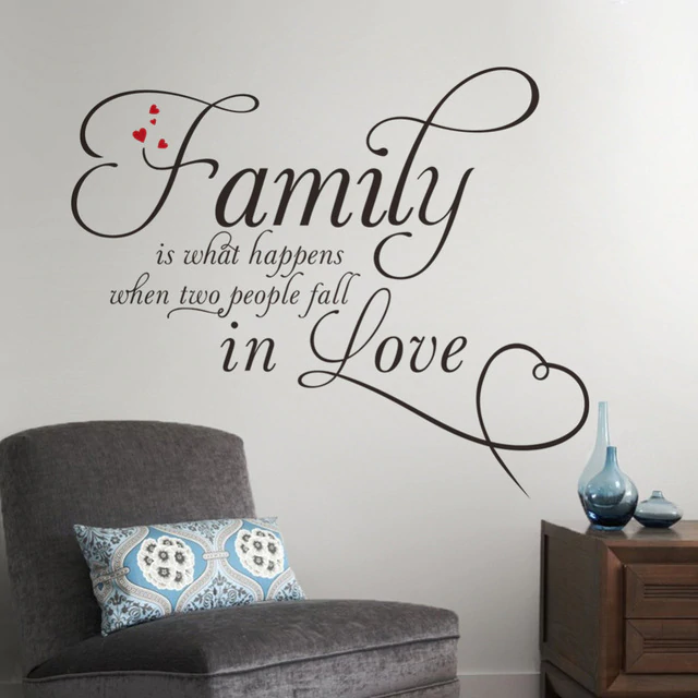 Family in love home decor creative quote wall decals removable vinyl wall  stickers Decor Art Removable Wall Sticker