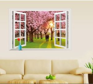 Removable Wall Sticker / Wall Mural - Scenery, Animal, Cartoon, Creative  Window View