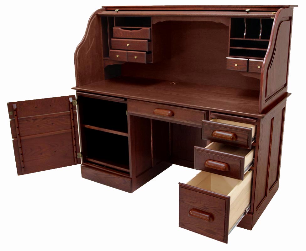 Rolltop Computer Desk in Cherry Finish - IN STOCK! 60