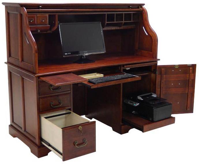 Roll Top Computer Desk - In Stock! 59 59