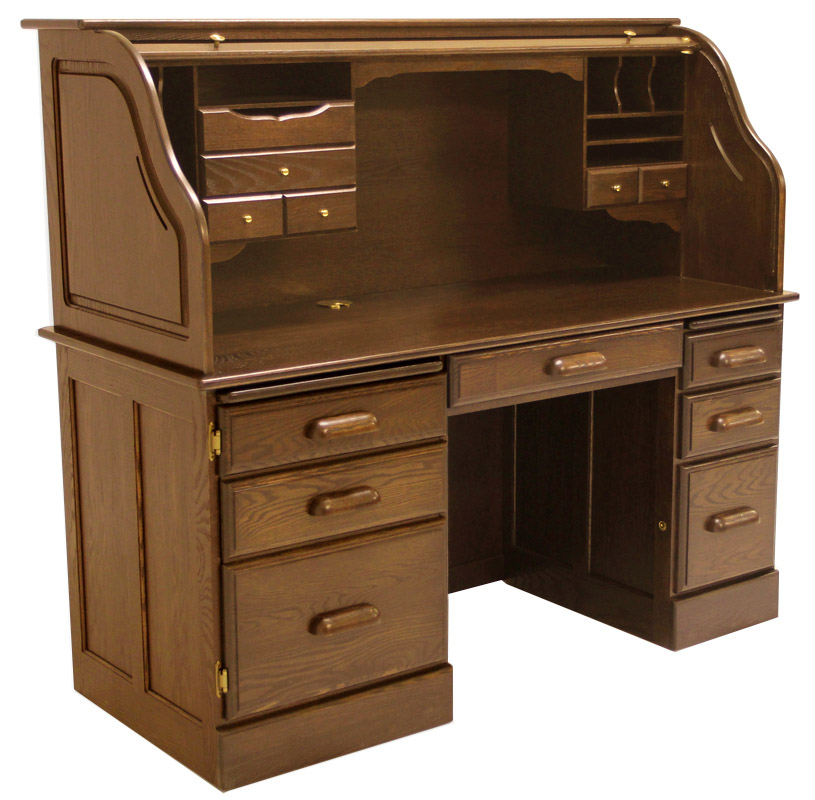 Rolltop Computer Desk in Briar Finish - IN STOCK! 60