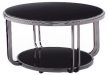 Concord Black Glass Top Round Coffee Table - Black - Inspire Q