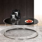 Black Round Coffee Table Glass