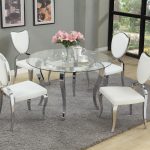 Dining Sets with Chairs. Refined Round Glass Top Dining Room Furniture  Dinette