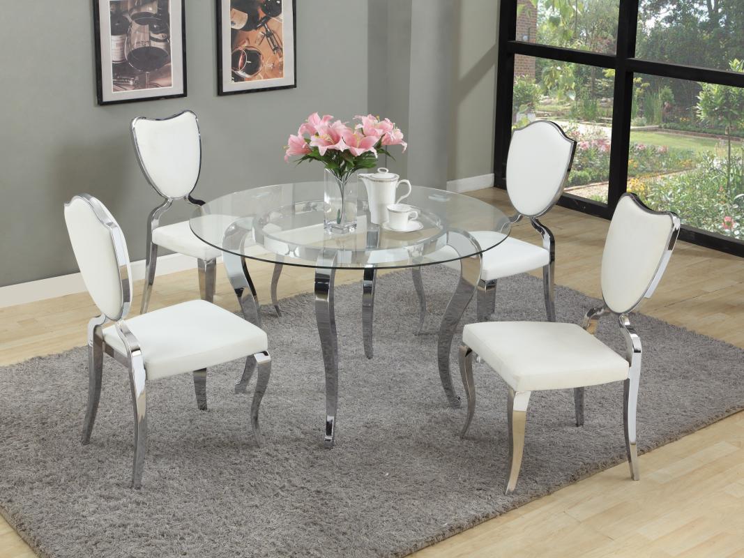 Dining Sets with Chairs. Refined Round Glass Top Dining Room Furniture  Dinette