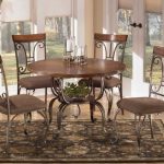 Antique Style Dining Room with 5 Pieces Round Metal Dinette Sets, White  Shades Window Blinds