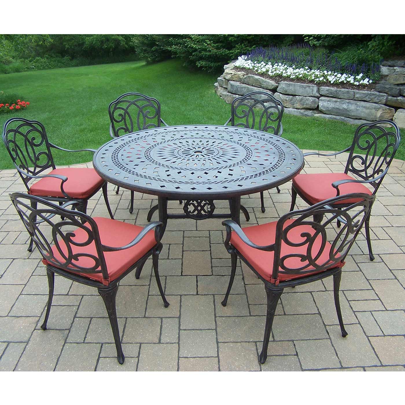 Patio, Patio, Round Patio Set Outdoor Dining Sets Walmart Red 6 Chair Patio  Set