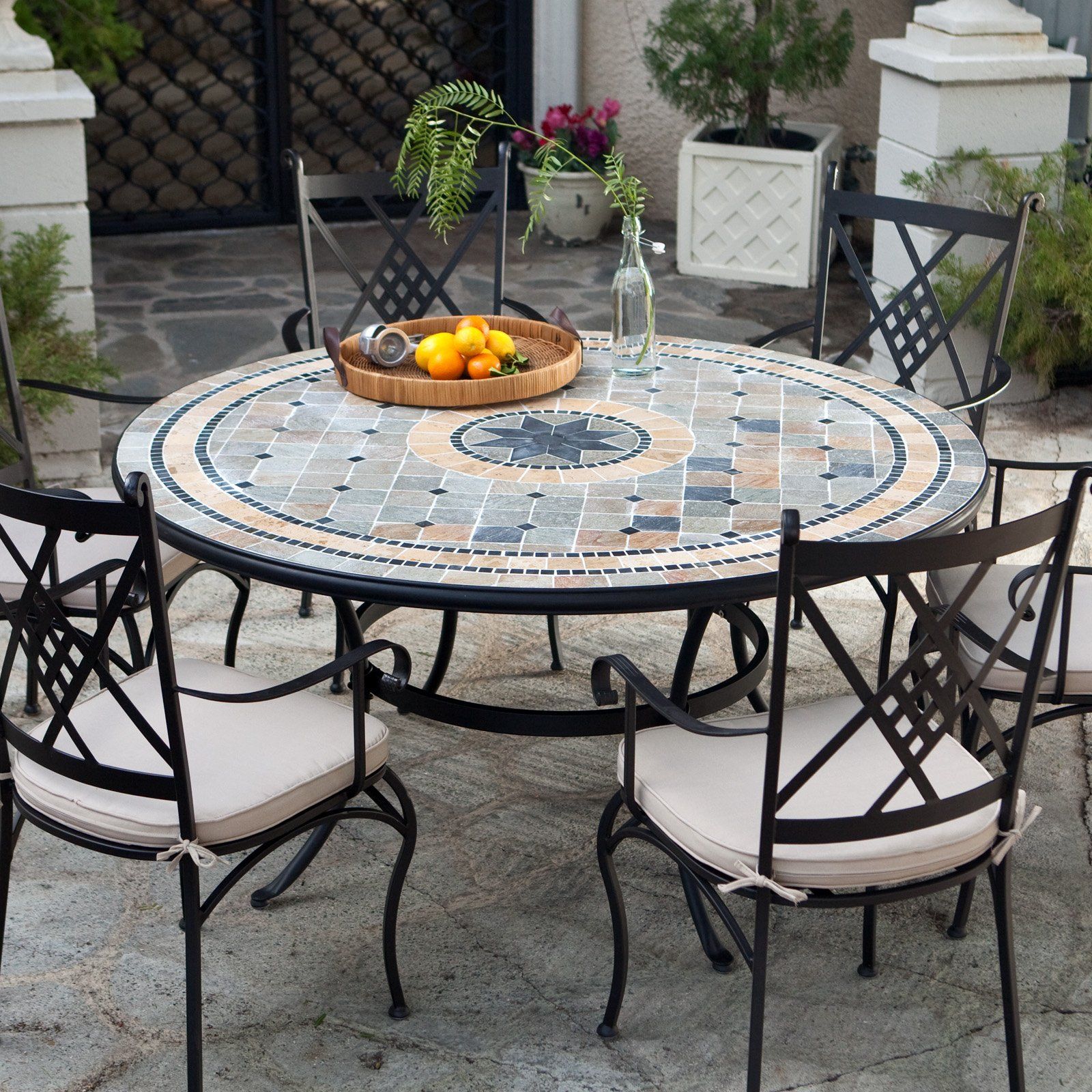 Have to have it. Palazetto Barcelona 60-in. Round Mosaic Patio Dining Set -  Seats 6 $2199.99