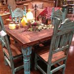 Love the rustic turquoise table