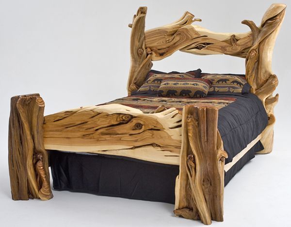 Rustic Bedroom Furniture, Log Bed, Mission Beds, Burl Wood