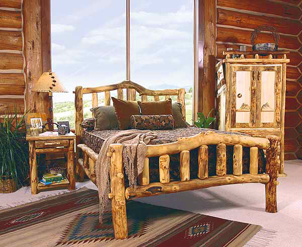 Rustic Log Bedroom Furniture | Log Furniture Bed | Reclaimed Wood