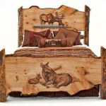 Carved Log Bed, Cabin Furniture, Lodge Bedroom, Rustic