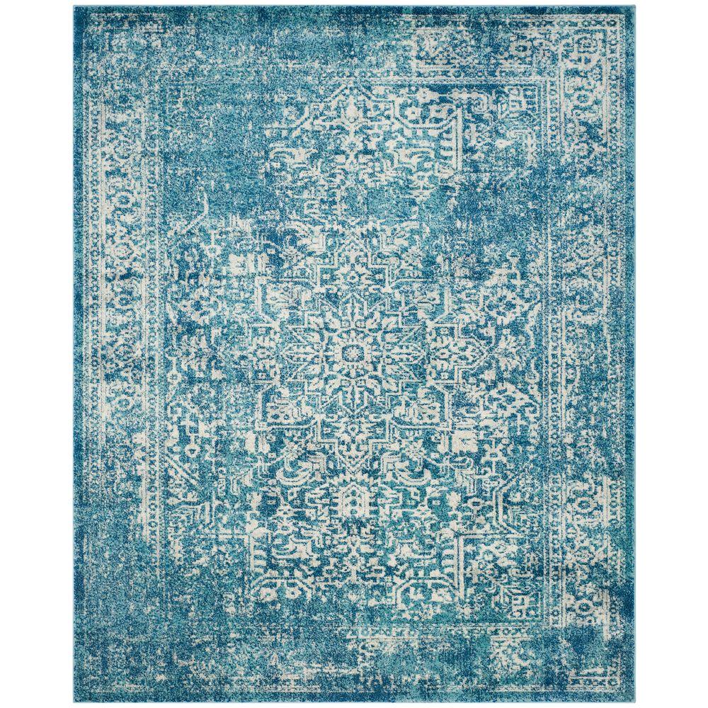 Safavieh. Evoke Blue/Ivory 8 ft. x 10 ft. Area Rug