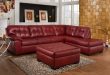 Simmons SoHo Cardinal Showtime Breathable Leather Chaise Sofa Sectional and  Cocktail Ottoman