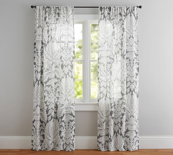 Damask Printed Sheer Curtain. Saved. View Larger. Roll Over Image to Zoom