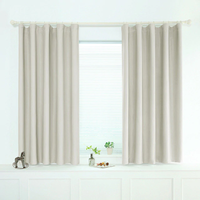 2018 new Korean solid color short blackout curtains for bedroom / living  room modern and simple curtains for kitchen balcony