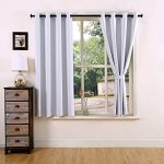 YOJA Thermal Insulated Grommet Top Window Short Blackout Curtains for  Bedroom Greyish White,52"