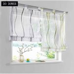 1pcs Wave Roman Curtains Tulle Vienna Light Color Sheer For Living Room  Bedroom Window Kitchen Short blackout curtain 4 color