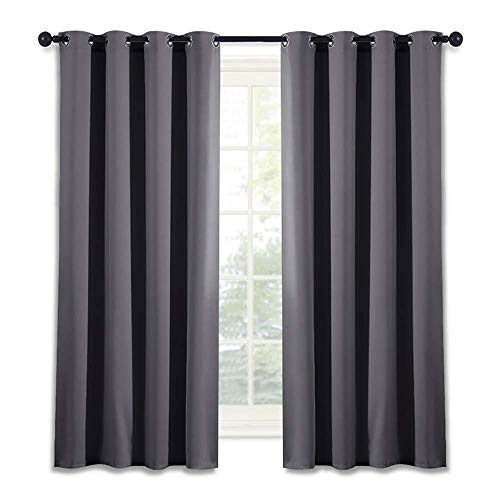 NICETOWN Blackout Window Curtain for Bedroom - (Grey Color) Home Decoration  Thermal Insulated Room