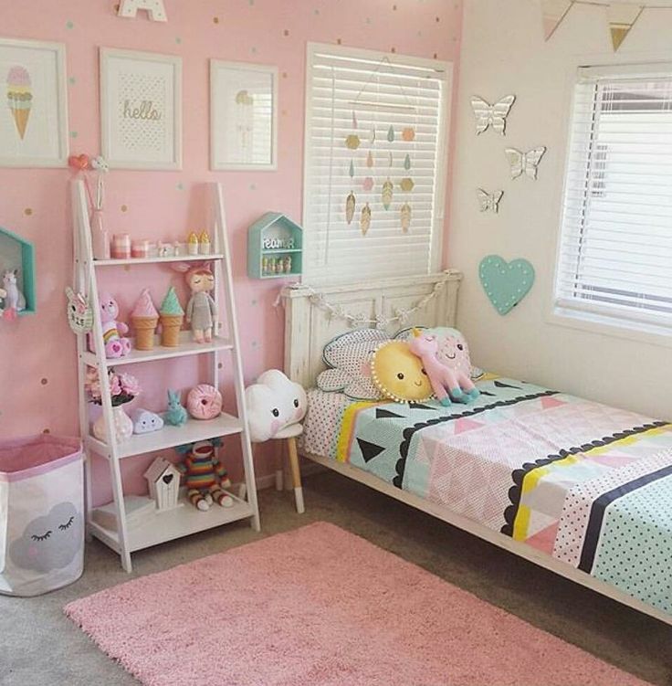 Girls room decor ideas colors, white, decor, rustic, canopy, storage, twin,  small, simple, preteen, rainbow, woodland, mermaid and mint