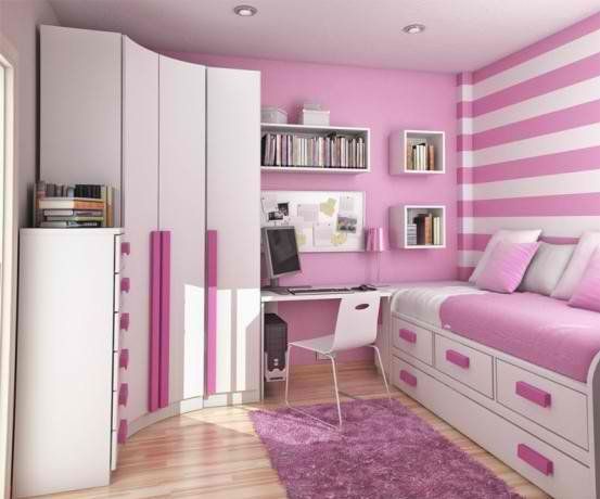 small room decor ideas for teen girls | Simple Small Room Design Ideas for  Teenage Girls Image via