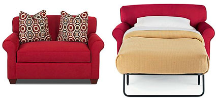 If a modern style is your preference, Amazon has a love seat option for  $378: