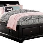 Oberon Black 3 Pc Twin Sleigh Bed with 4 Drawer Storage - Twin Beds Colors