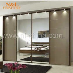 American Style Clothes Cabinet Sliding Mirror Wardrobe Doors