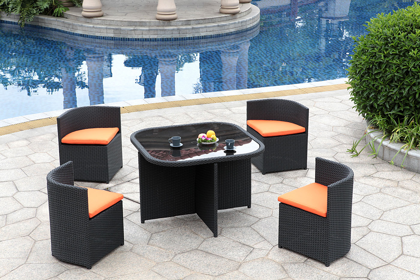 Patio, Small Patio Furniture Sets Patio Table And Chairs Pool Round Table  Chair Webbing Cup