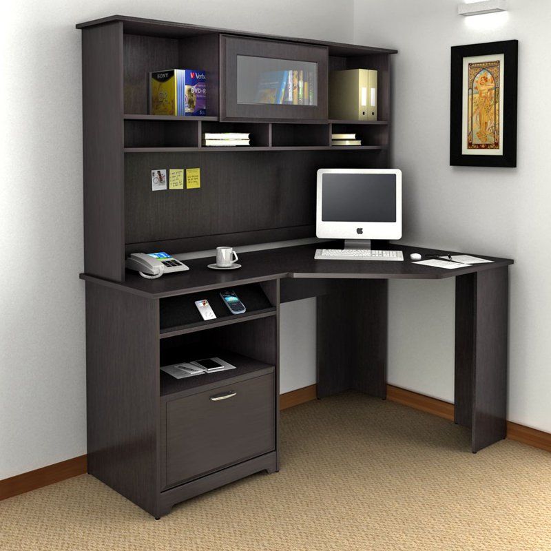 Bush Cabot Corner Computer Desk with Optional Hutch - BHI874