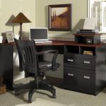 great looking wooden home office desk and chair set