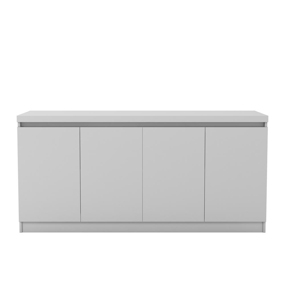 White Gloss 6-Shelf Buffet Cabinet