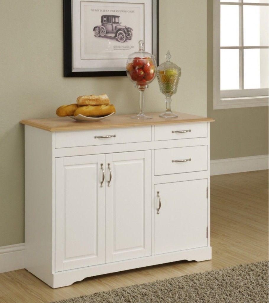 Small White Kitchen Buffet Cabinet