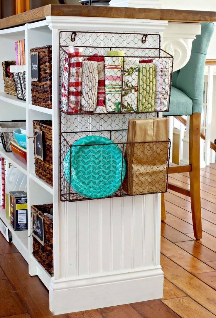 Storage Baskets for Your Cabinet Ends