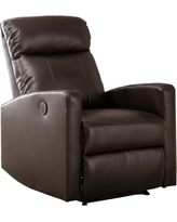 IMPACT_RAD. AC Pacific. Sean Modern Leather Infused Small Power Reading  Recliner