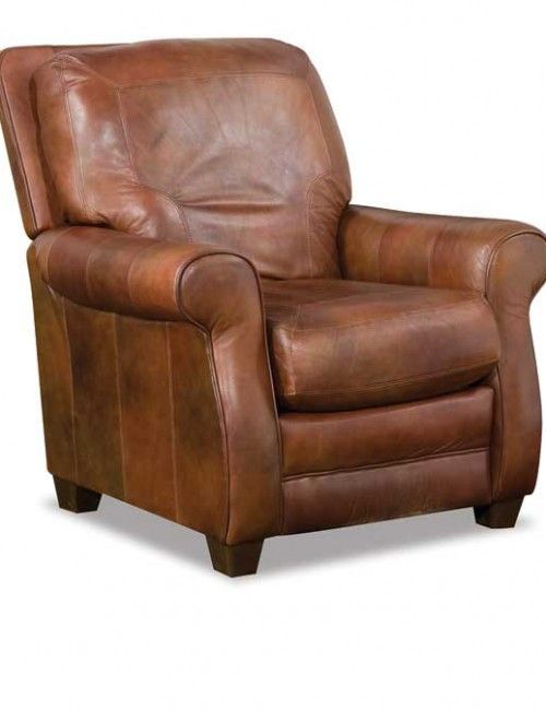 Small brown leather recliners