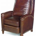 Leather Recliner W Cushioned Seat And Back Traditional small leather  recliner chair