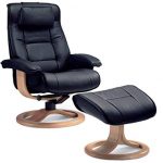 Image Unavailable. Image not available for. Color: Fjords Mustang Small  Leather Recliner Chair and Ottoman